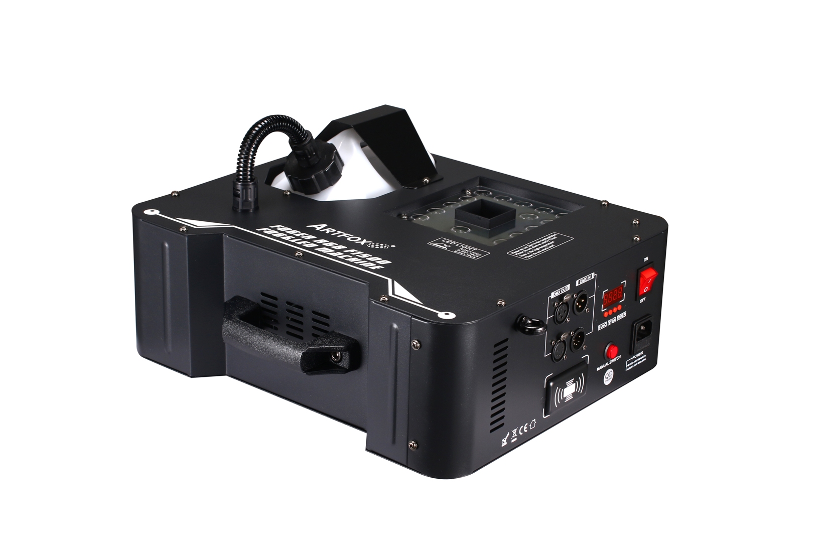 Fog Machine:1500w, 21x3w LEDs(7 Red, 7 Green, 7 Blue), Remote control|Pickup in USA,900,450,1